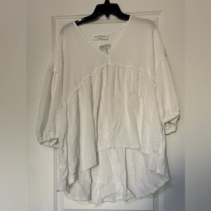 White, oversized, boho, flowy top, size medium, NWT.